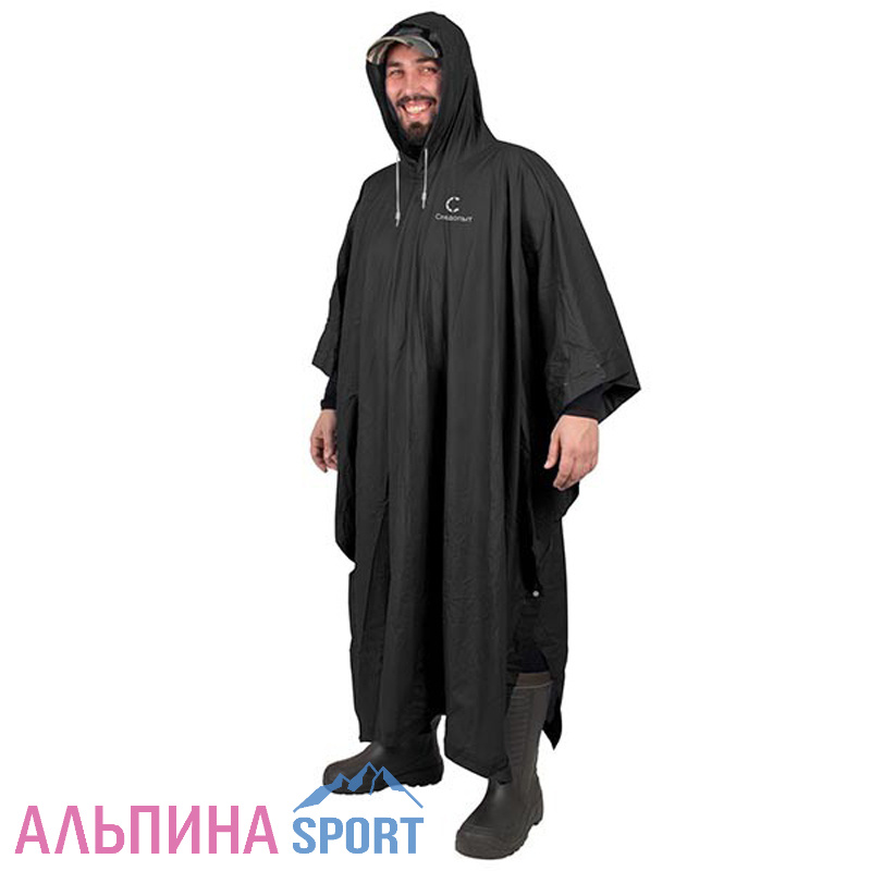 Пончо-дождевик СЛЕДОПЫТ, плотный PVC черный