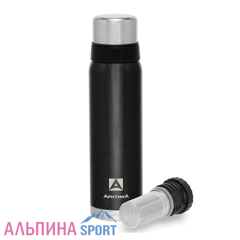 Термос Арктика американский дизайн 0,9л с ситечком черный
