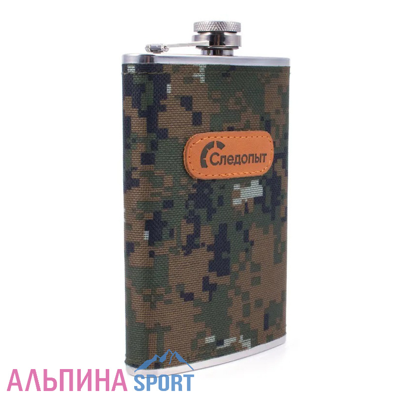Фляжка "СЛЕДОПЫТ", в оплетке из oxford camo pixel, 280 мл