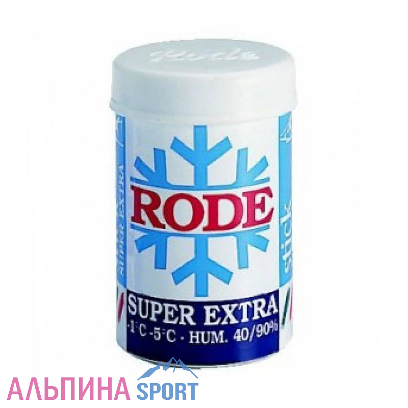 Мазь держания RODE безфтористая Stick Super Extra -1C°-5C°/-3C°-10C° Blue 45гр