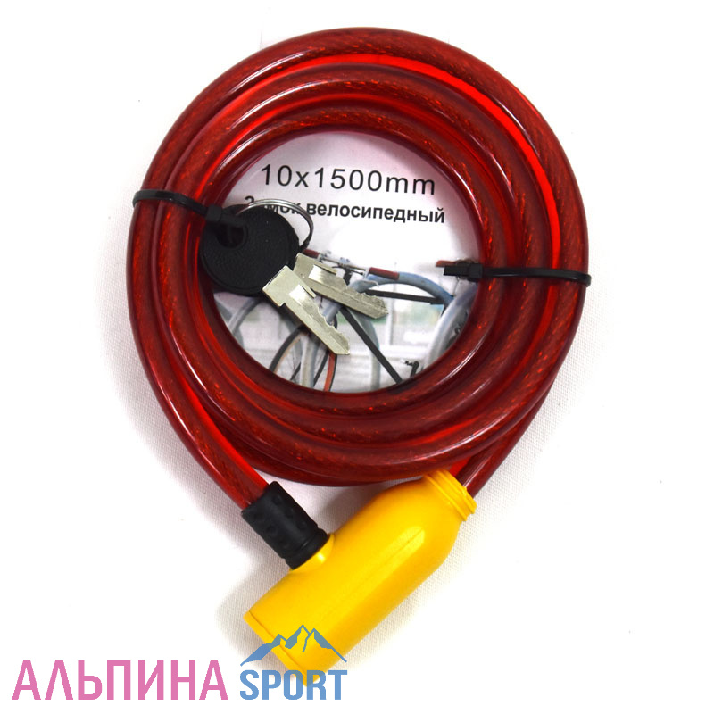 Велозамок Pulse трос 10*1500мм, с ключом