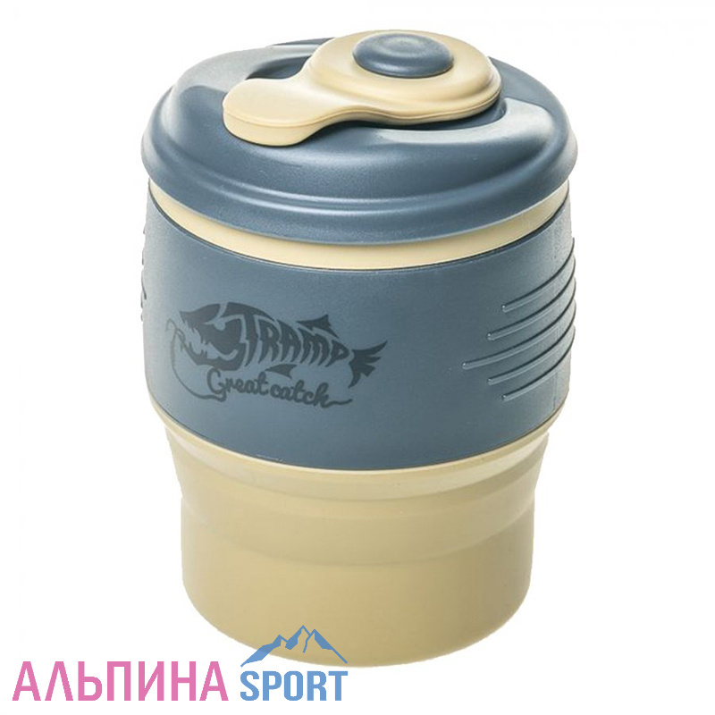 Кружка Tramp 350мл силиконовая с крышкой бежевая
