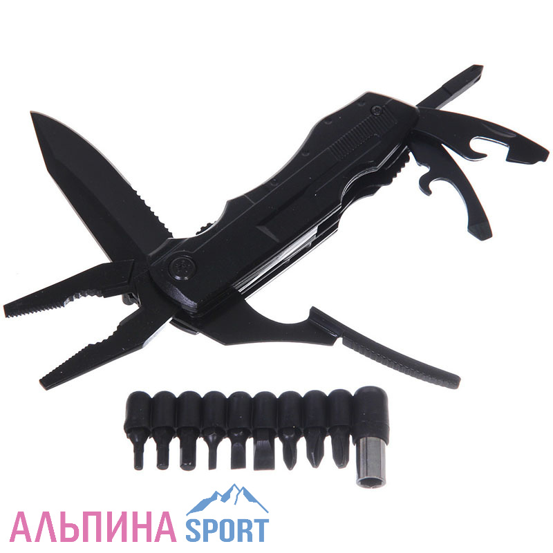 Мультитул на базе пассатижей 6 предметов 9 бит 11см P2-41 в чехле