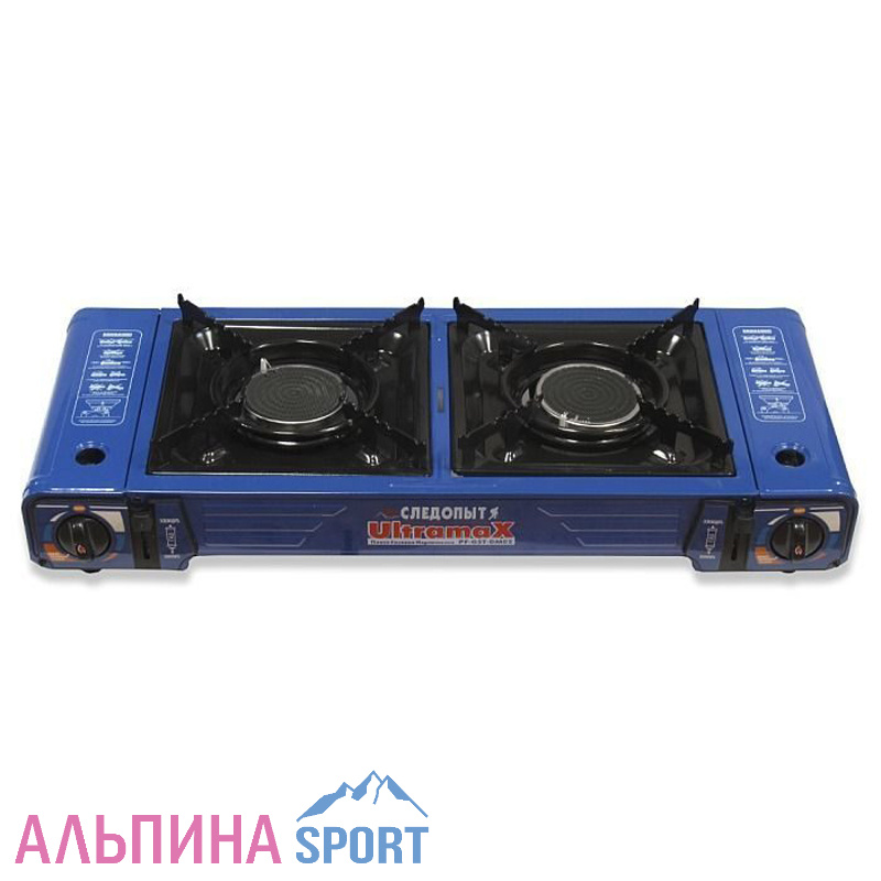 Плита газовая СЛЕДОПЫТ - UltramaX двойная (с переходником)