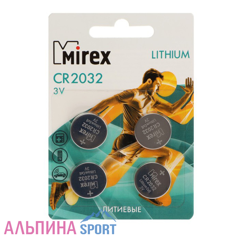 Батарейка литиевая Mirex CR2032-4BL 3В