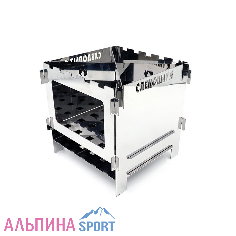 Печь-щепочница "СЛЕДОПЫТ" нержавеющая сталь 154х154х150 мм