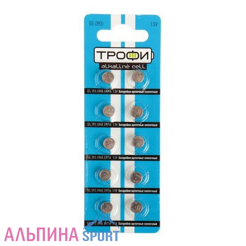 Батарея алкалиновая "Трофи" Alkaline G5 (393, LR754, LR48)