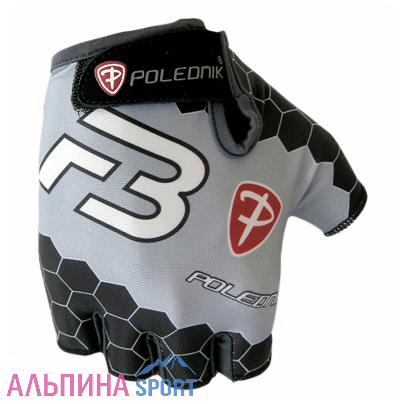 Велоперчатки Polednik F-3 черный серый