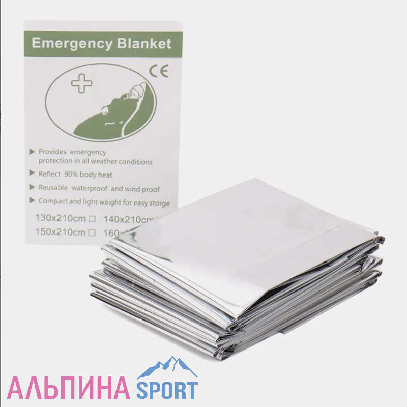 Термоодеяло спасательное одноразовое 210*130см