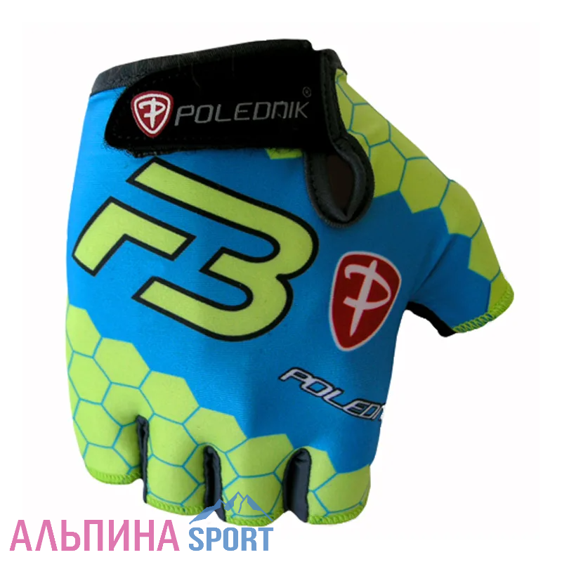 Велоперчатки Polednik F-3 BABY синий зеленый