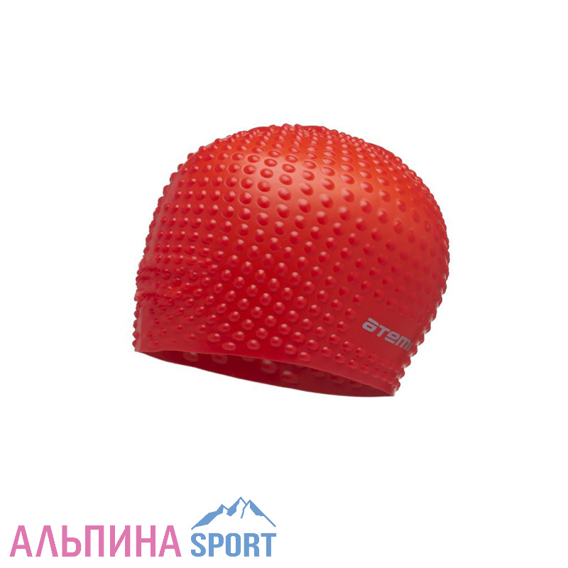 Шапочка для плавания Atemi силикон (бабл) красная BS40