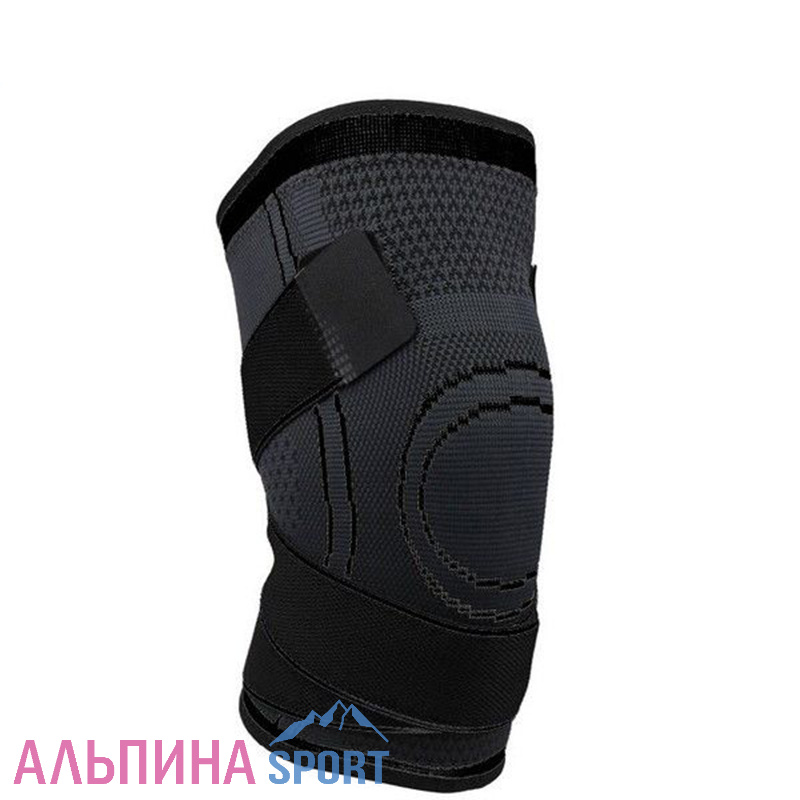 Наколенник спортивный, усиленный BS-7724 1 шт L черный/серый