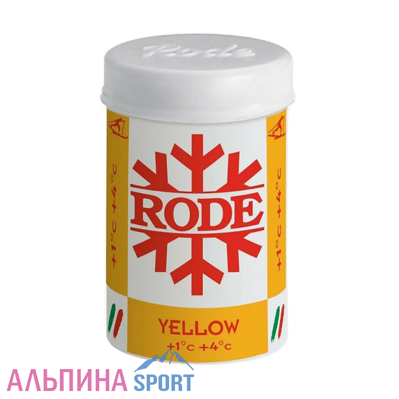 Мазь держания RODE безфтористая Stick +1C°+4C° Yellow 45гр