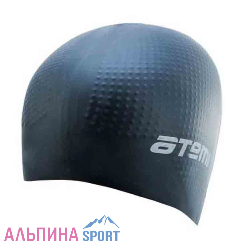 Шапочка для плавания Atemi, силикон (массаж.), черная, DC502