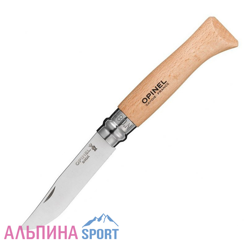 Нож Opinel №8, нержавеющая сталь, бук
