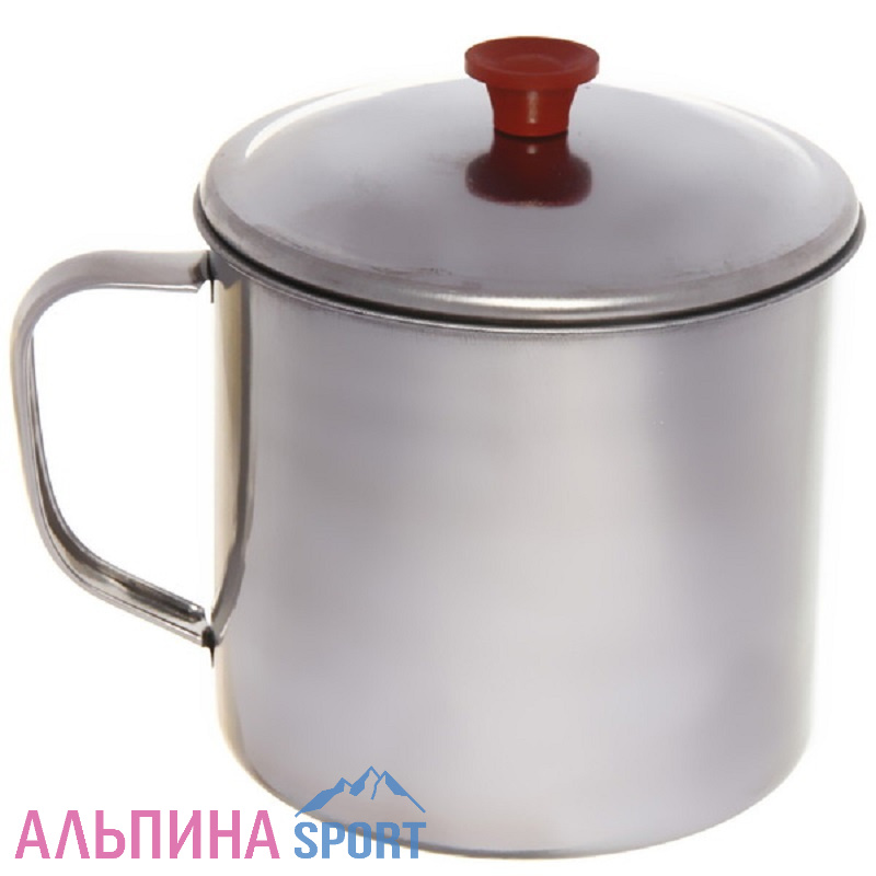 Кружка из металла с крышкой d-9*8 см 450 мл