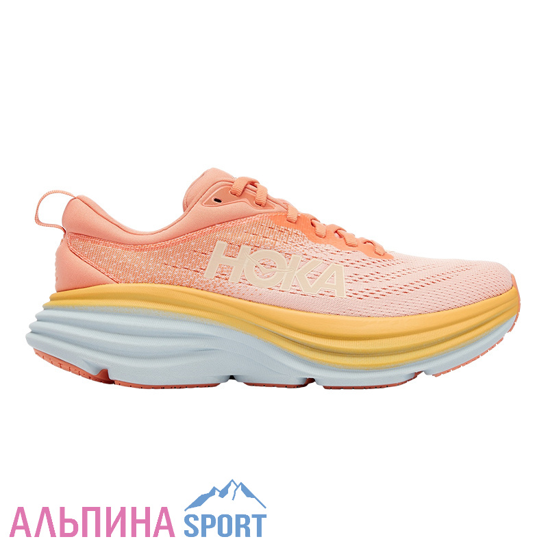 Кроссовки женские HOKA W BONDI 8 Shell Coral/Peach Parfait