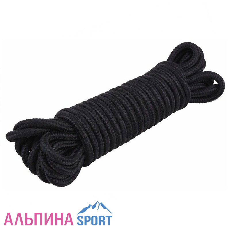 Веревка ПА плетеная 16-ти пр. с ПА серд. d 4мм 350кгс черн