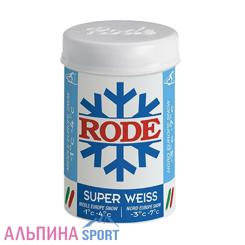 Мазь держания RODE безфтористая Stick Super Weiss -1C°-4C°/-3C°-7C° Blue 45гр