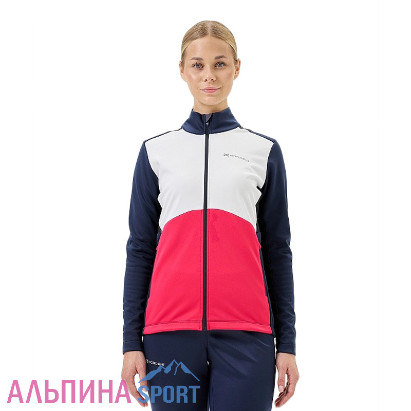 Тренировочная куртка Nordski Advance White/Pink/Blueberry W
