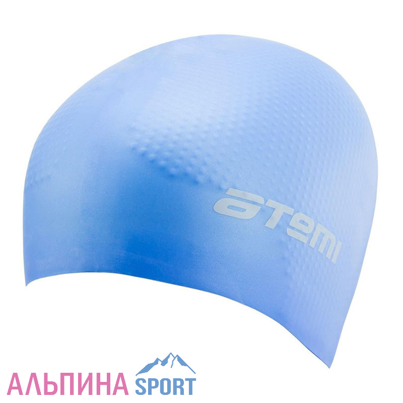 Шапочка для плавания Atemi, силикон (массаж.), голубая, DC501