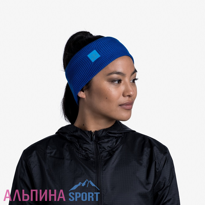 Повязка Buff Crossknit Headband Solid Azure Blue