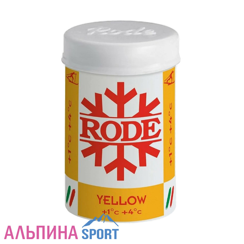 Мазь держания RODE безфтористая Stick +1C°+4C° Yellow 45гр