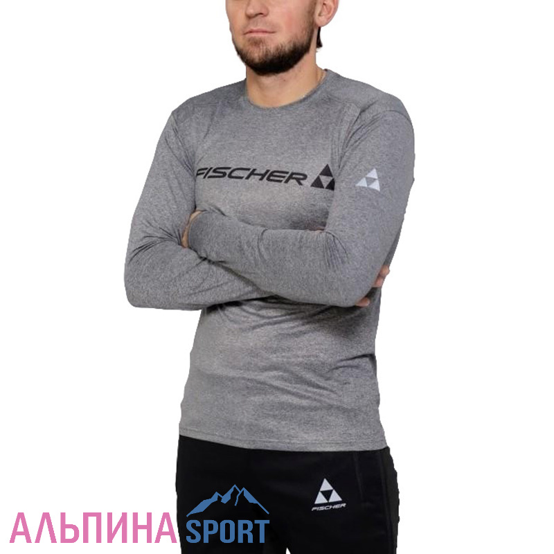 Футболка Fischer Logo Long серый меланж