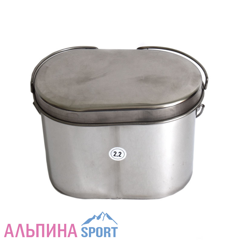 Котелок Роза Ветров 2,2л крышка с ручками низкий