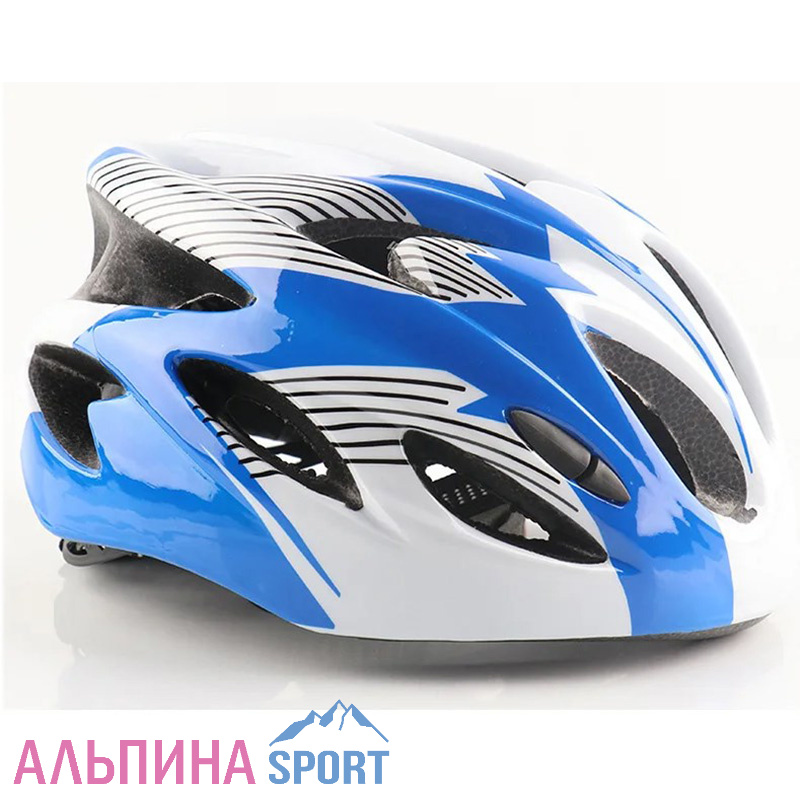 Велошлем Sport бело-голубой
