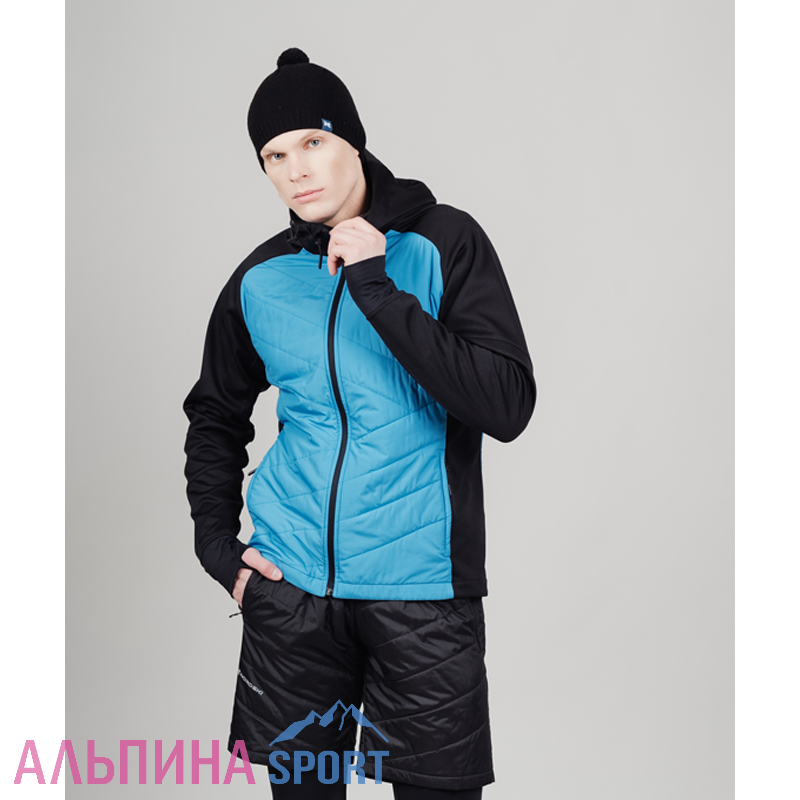 Куртка Nordski Hybrid Hood Black/Light Blue