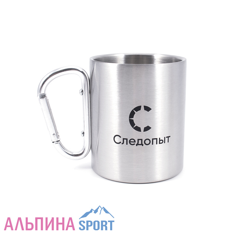 Термокружка с ручкой-карабином "СЛЕДОПЫТ" 300 мл