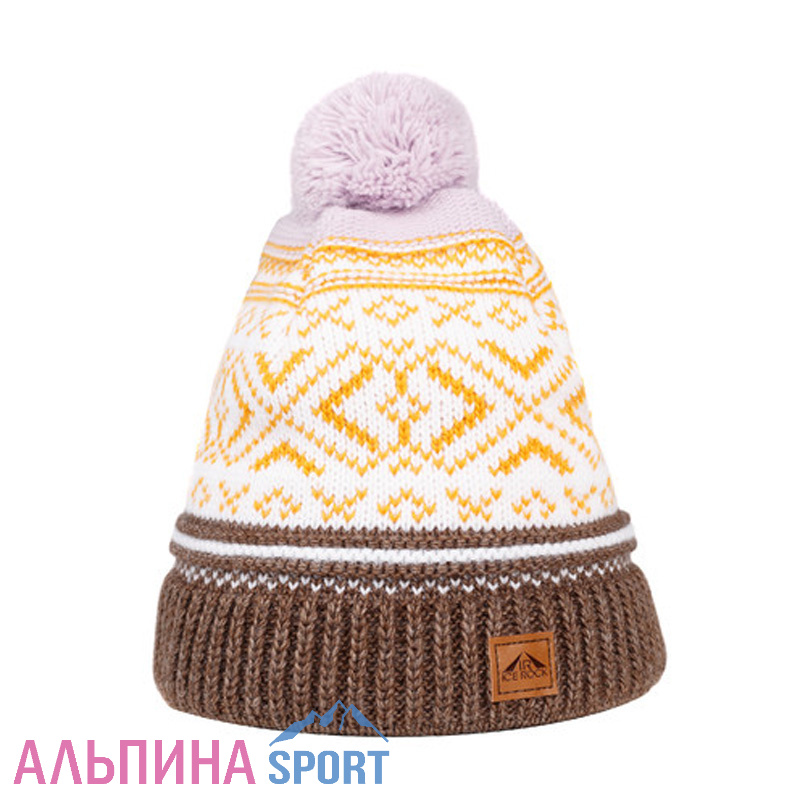 Шапка Ice Rock белая/фиолет.  58