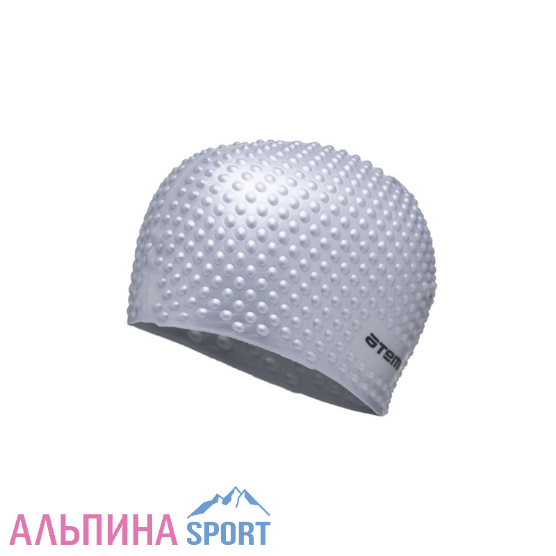 Шапочка для плавания Atemi силикон (бабл) серебро BS75