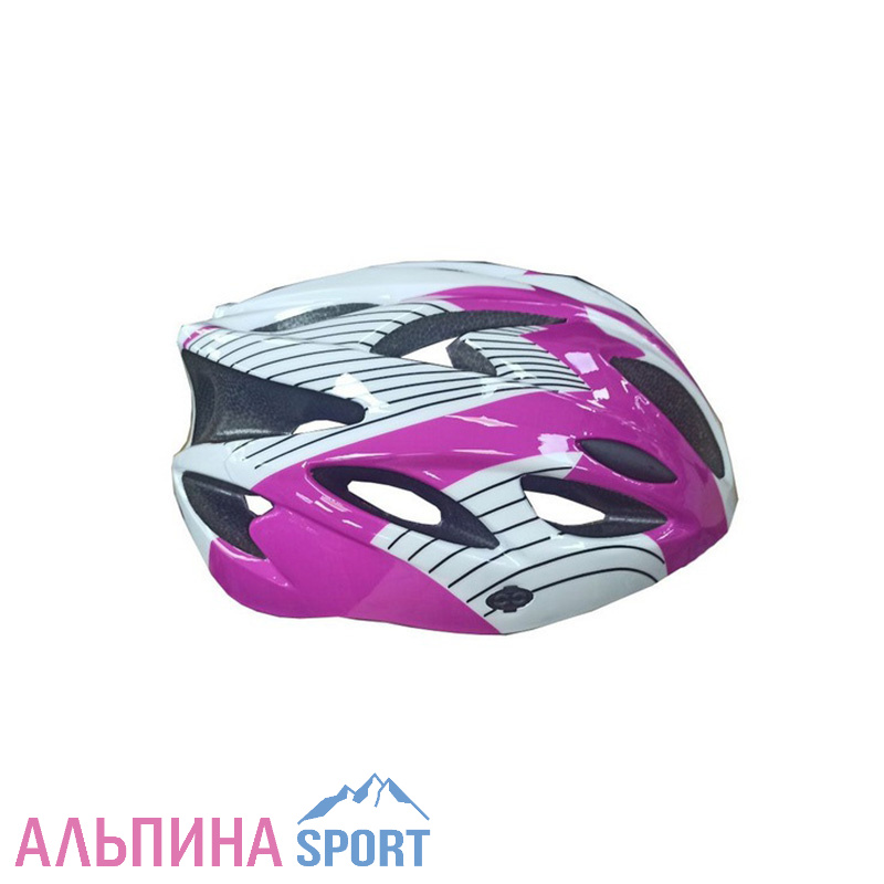 Велошлем Sport бело-розовый