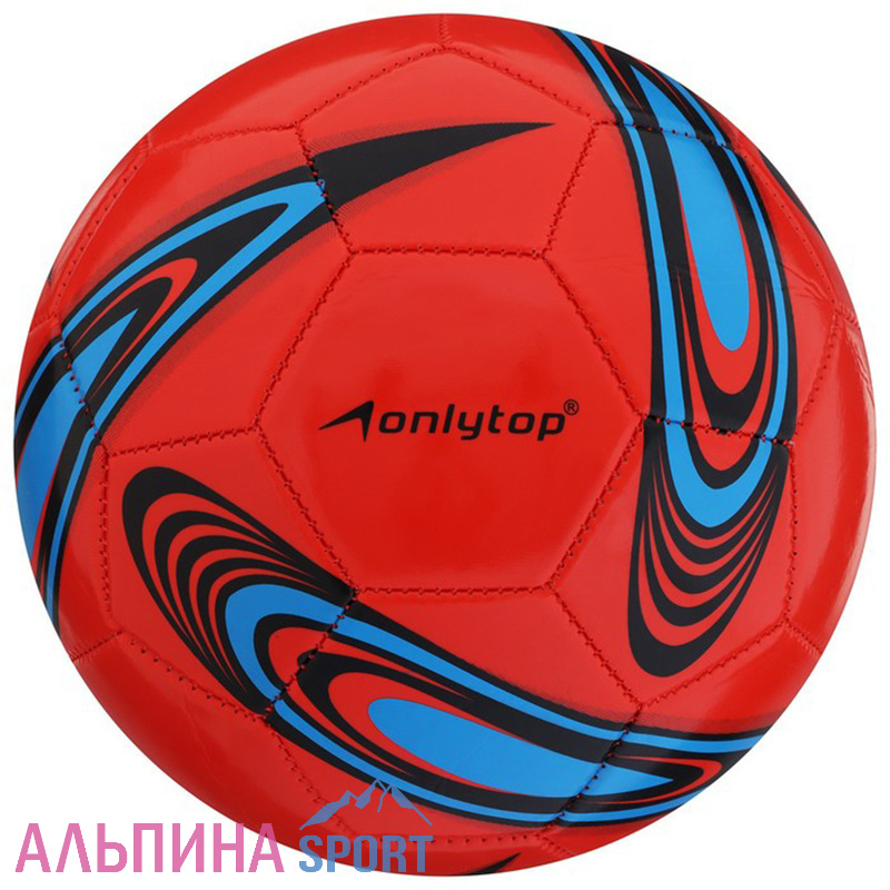 Мяч футбольный ONLYTOP, PVC, машинная сшивка, 32 панели, р. 5 красный