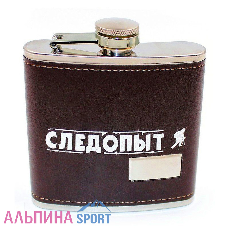 Фляжка «СЛЕДОПЫТ - Browny » в кож. оплете 240 мл цв. корич
