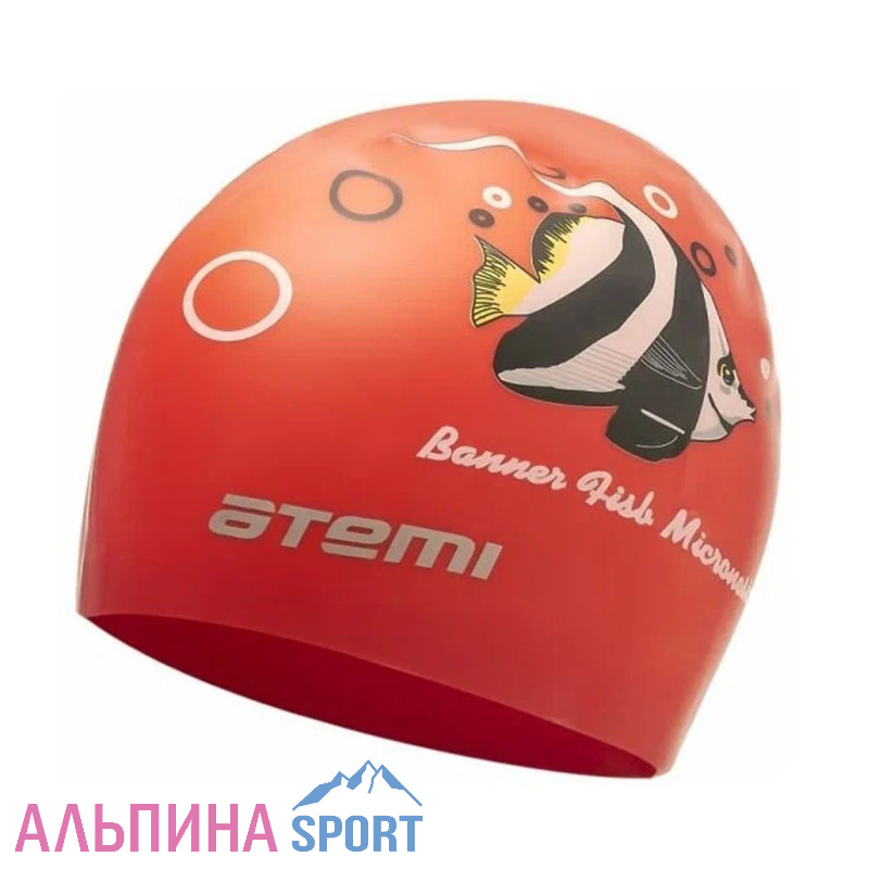 Шапочка для плавания Atemi, силикон (рыбка), PSC404