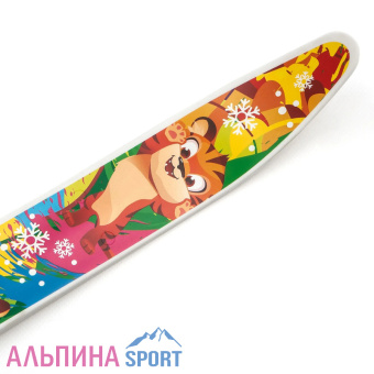 Лыжи детские Олимпик-спорт с палками, 66-75 см тигренок_v02