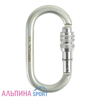 0237 ver  Карабин овал стальной люкс с муфтой (keylock)-1