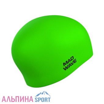 Силиконовая шапочка Mad Wave Long hair silicone Green_v03