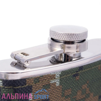 Фляжка СЛЕДОПЫТ, в оплетке из oxford camo pixel, 280 мл_v03