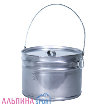 Котелок туристический круглый с крышкой 2,0 л_v01